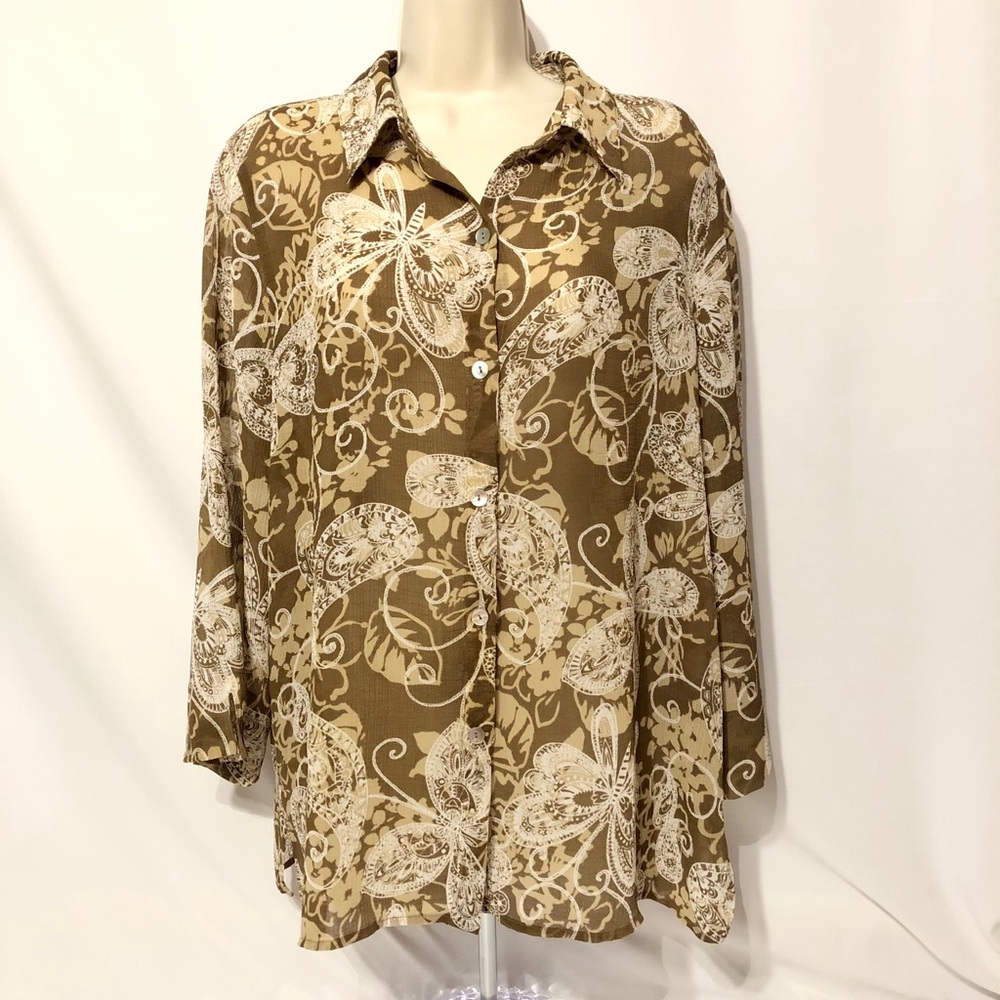Alfred Dunner Women’s 3/4 Sleeve Blouse Sz 14